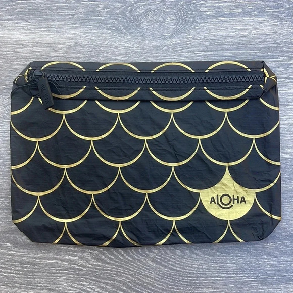 Aloha Collection Small Pouch, Mermaid, gold on black - Picture 2 of 7